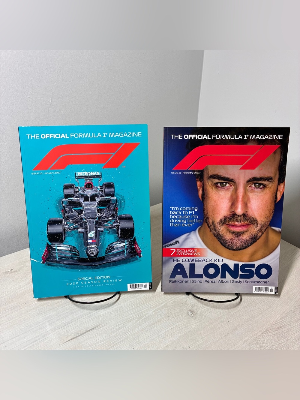 Set of Two Official Formula 1 Magazine Issues 10 11 January February 2021 Alonso